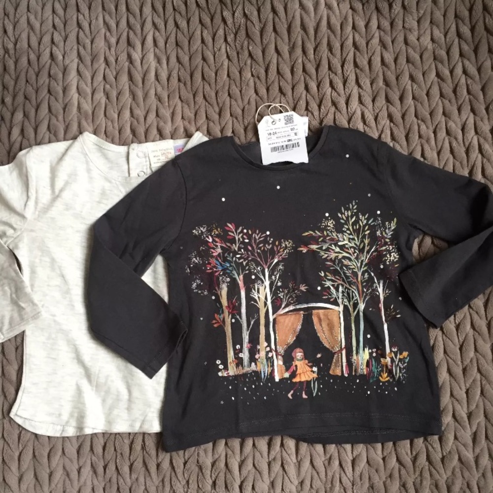 Zara baby girl 2pcs Long Sleeve Tee  18-24 Months